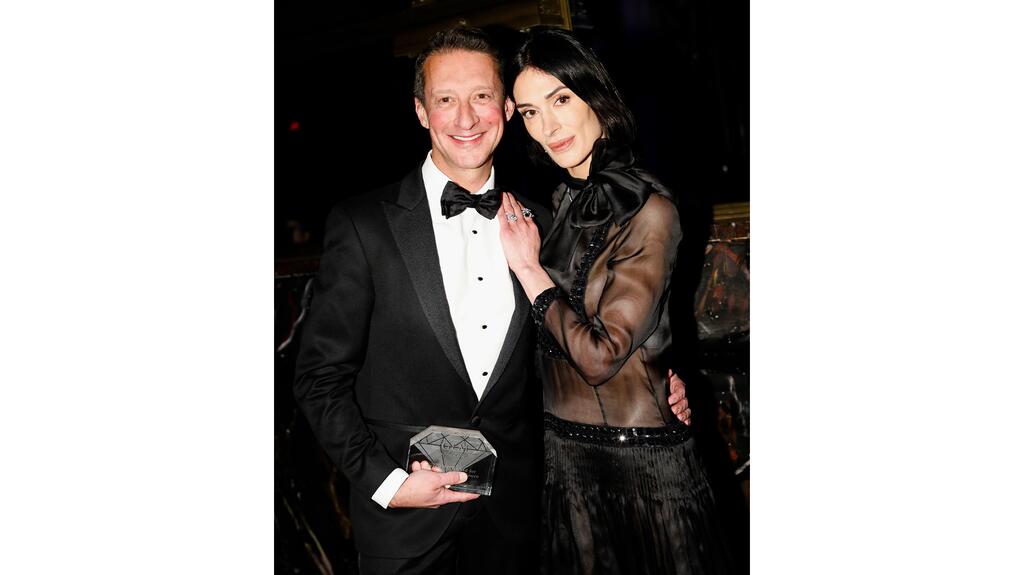 Olivier Kessler-Gay, Chanel’s manager of watches and fine jewelry for the United States, accepted the 2025 Gem Award for High Jewelry Excellence on behalf of Chanel. He is pictured here with presenter Athena Calderone of EyeSwoon. (Image credit: Matt Borkowski/BFA.com) Olivier Kessler-Gay 2025 Gem Award for High Jewelry Excellence