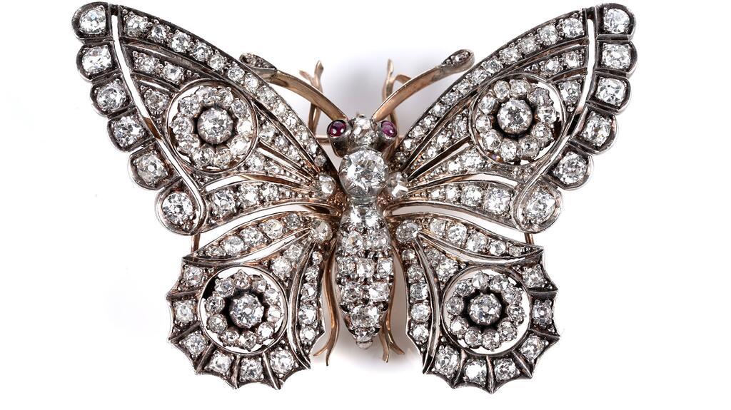 Late nineteenth-century diamond butterfly brooch