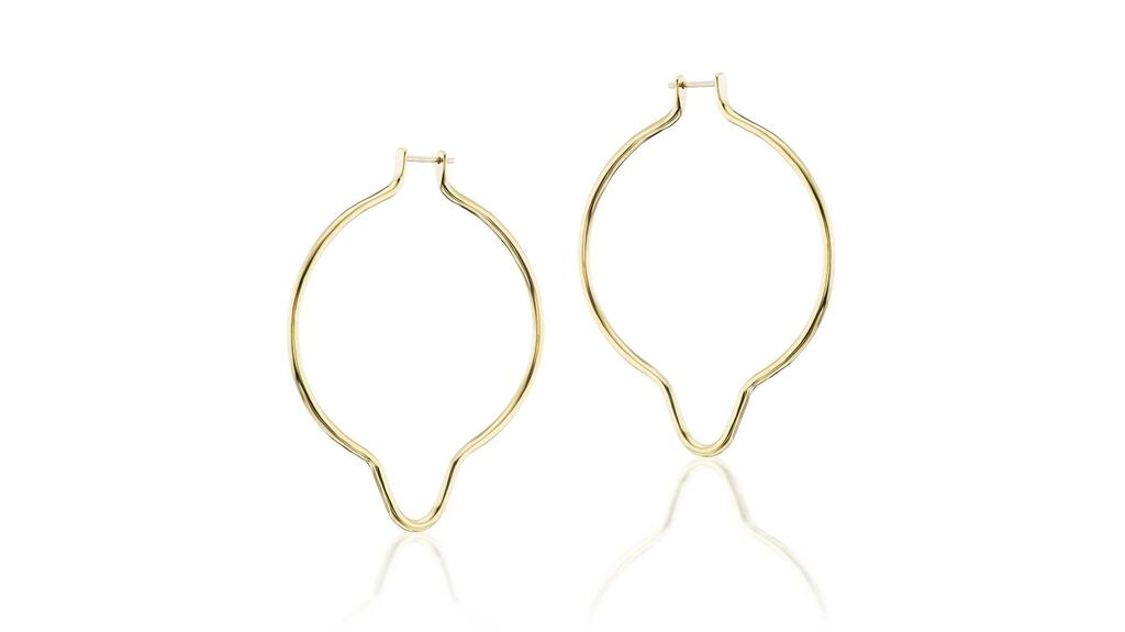 Lorraine West “Nipple” hoop earrings in 14-karat yellow gold Lorraine West Nipple hoop earrings