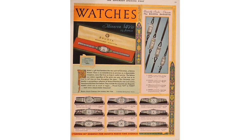 A Bulova ad for ladies’ watches from the 1930s 1930s Bulova ad ladies watches
