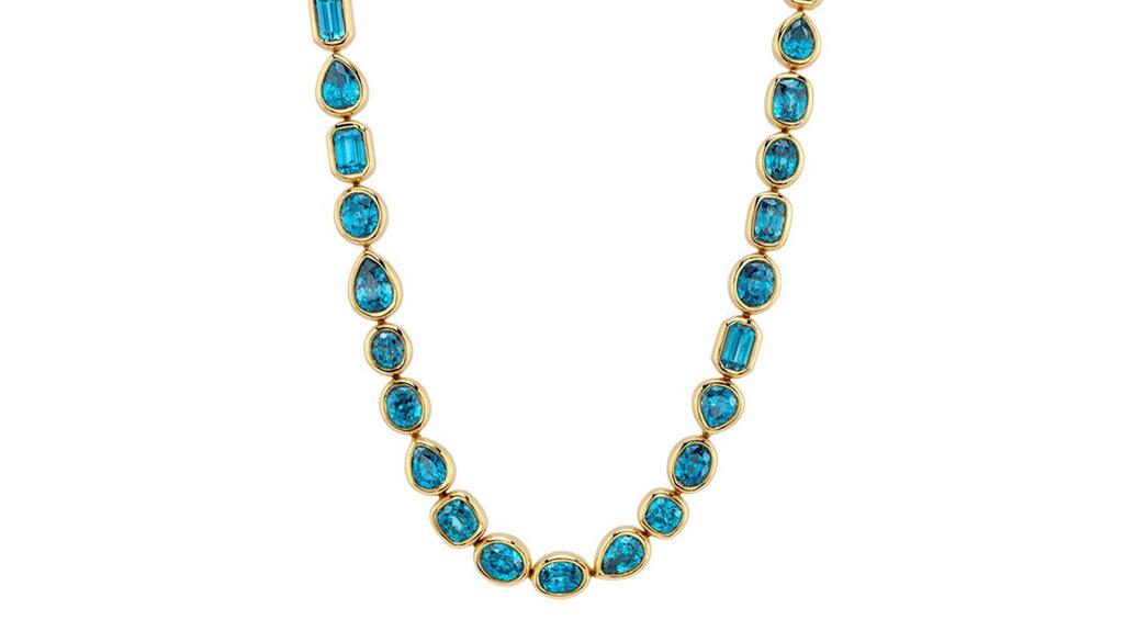 Erica Courtney’s “Riviera Blue Zircon” necklace Erica Courtney riviera blue zircon necklace