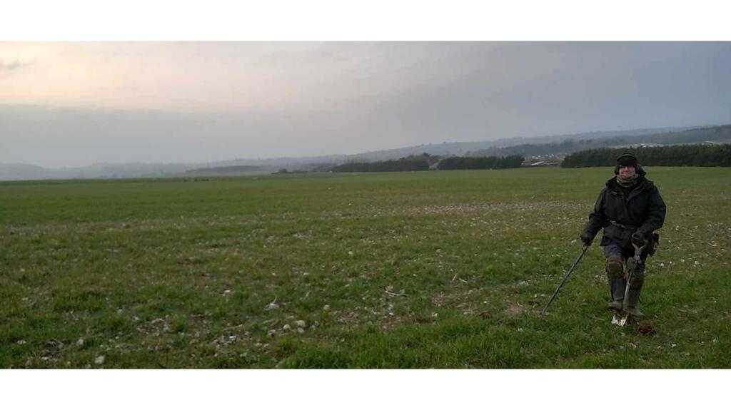 Steve Pulley, a metal detectorist and retiree from England, uncovered the historical ring in a field. (Image courtesy of Steve Pulley) Steve Pulley with metal detector