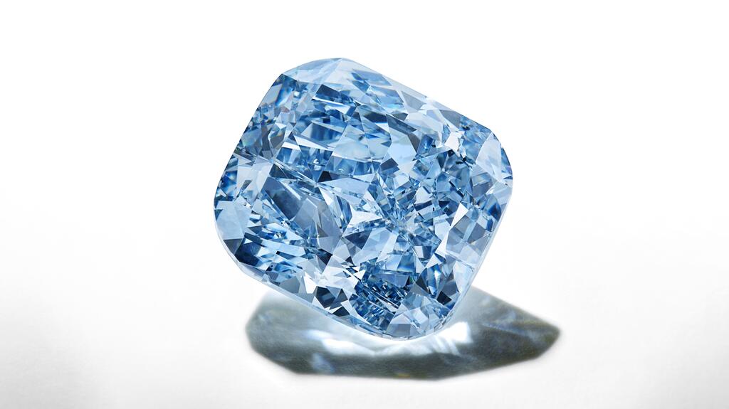 “The Mediterranean Blue” features a cushion cut that Sotheby’s said accentuates its exceptional saturation and lends the stone a soft, refined look. The Mediterranean Blue