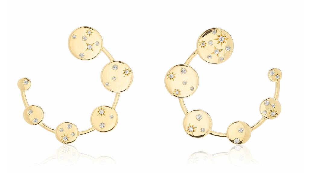 Made By Malyia Progression Hoops with Constellation Diamonds Earrings