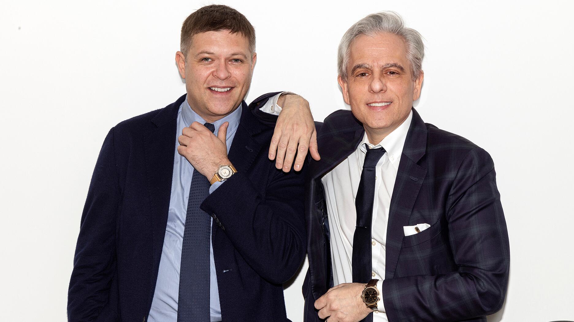 Sam Hines, left, is now Sotheby’s chairman of watches while Geoff Hess has been promoted to global head of watches. Sotheby’s watch executives Sam Hines and Geoff Hess