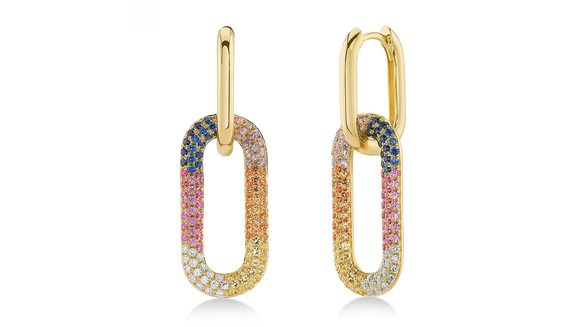 A pair of 14-karat yellow gold multicolor gemstone pavé drop earrings ($3,228) by Allurez. Bain & Company released the new “Luxury Goods Worldwide Market Study,” delving into what’s behind the recent slowdown and how luxury brands can better serve their customers. Allurez drop earrings
