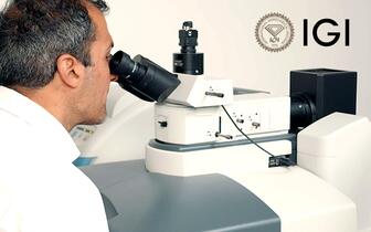 The International Gemological Institute has filed for an initial public offering in India. Man at International Gemological Institute microscope