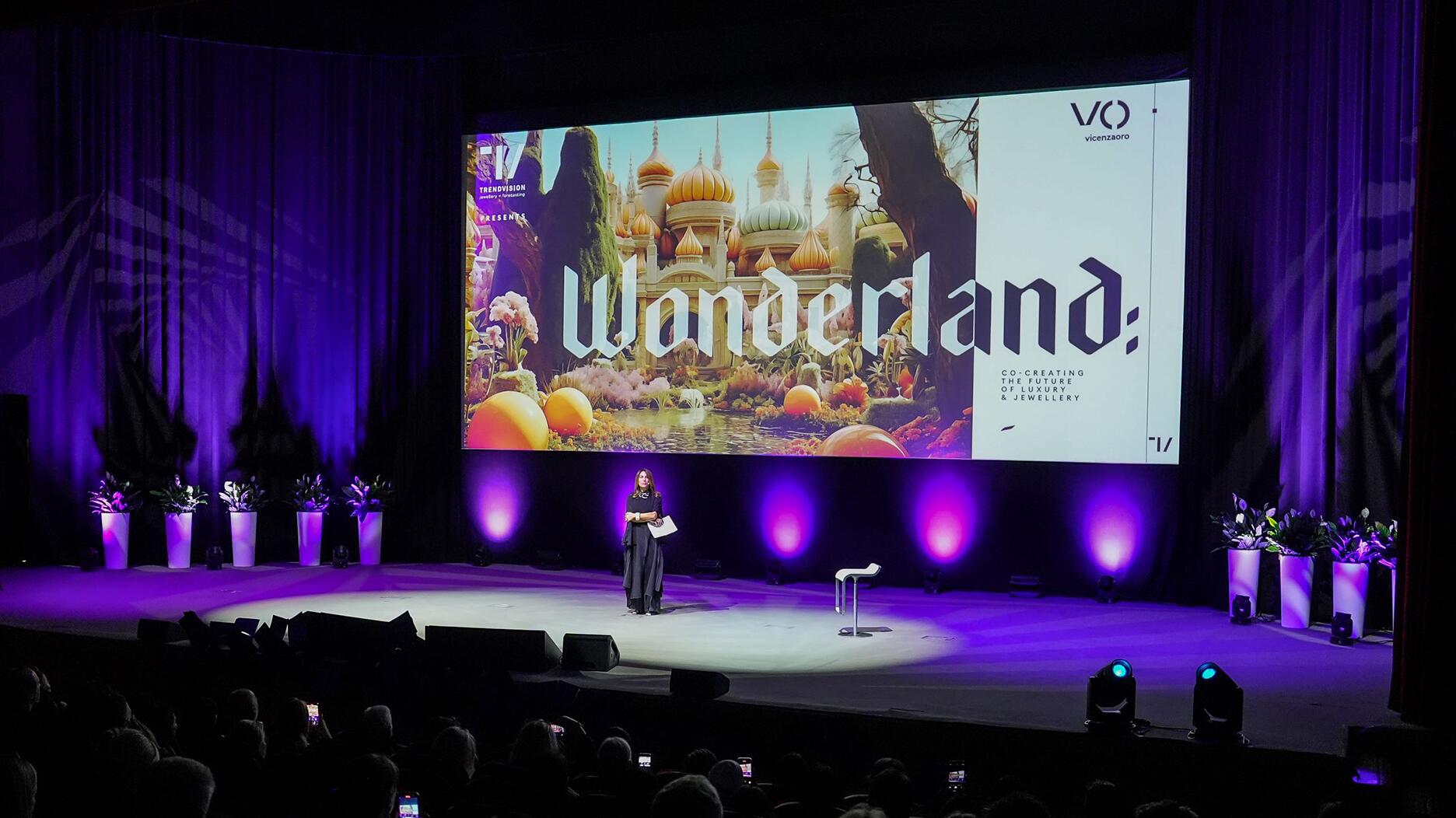 Trend forecaster Paola De Luca, pictured, presented “Wonderland: Co-Creating the Future of Luxury and Jewelry” on Sept. 7 at the Vicenzaoro show in Vicenza, Italy. (Photo courtesy of the Italian Exhibition Group) Paola De Luca at Vicenzaoro 2024