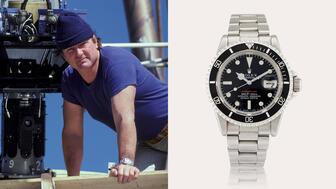 Underwater cinematographer Al Giddings (left) routinely wore his Rolex “Red” Submariner (right) during his adventures, including dives to the Titanic wreckage site. It will be offered alongside Giddings’ gold Rolex Submariner at Sotheby’s December watch auction. Alfred ‘Al’ Giddings Rolex Submariner watches Titanic