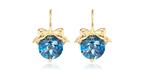 Aurelia Demark London blue topaz bow earrings