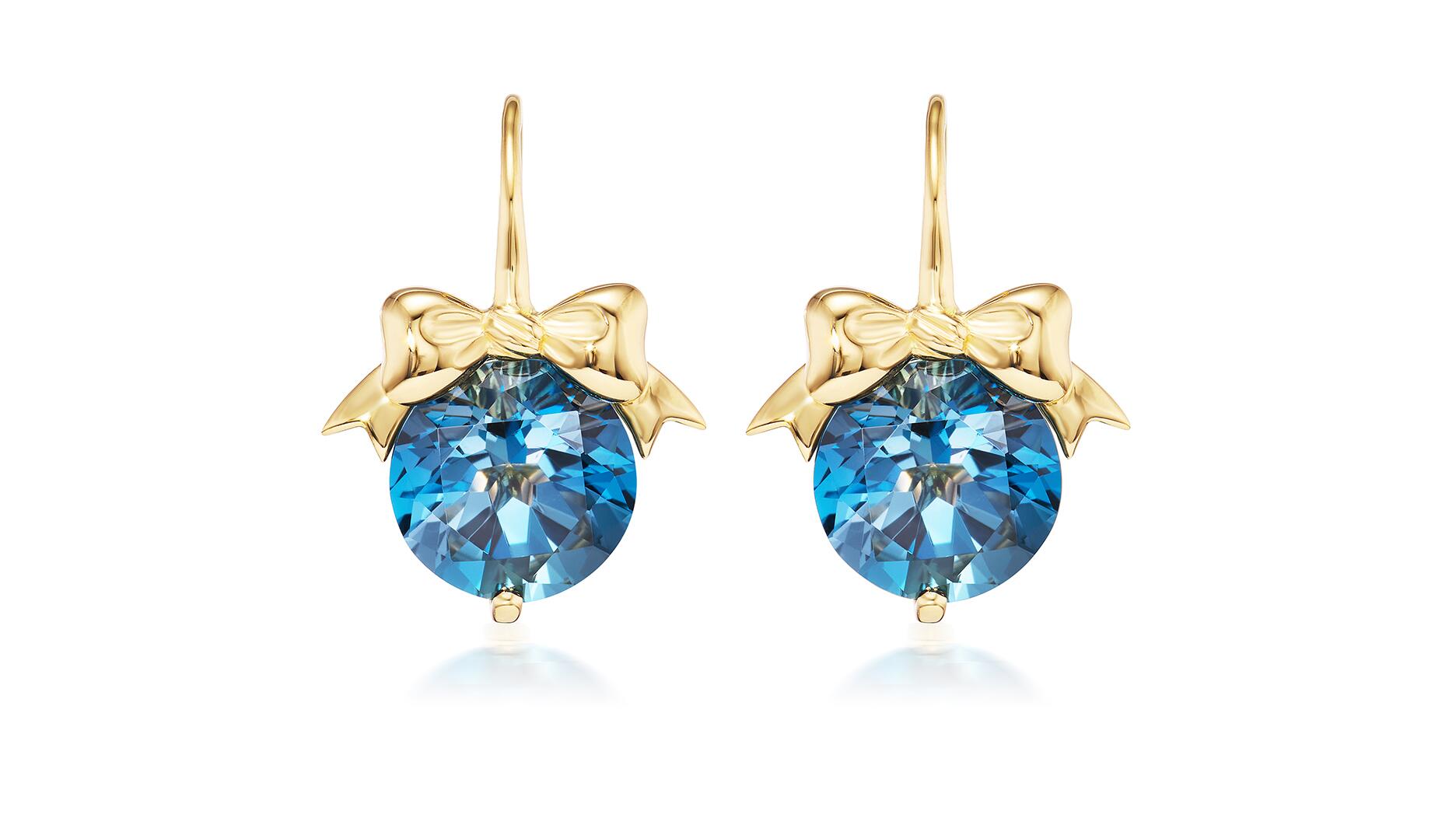 November babies have their choice of two gemstones when it comes to picking out birthstone jewelry—the traditionally fall-colored citrine and blue topaz, which echoes the month’s bright, clear skies. These bow-shaped earrings from Aurelia Demark feature London blue topaz and are one of 18 pieces featured in Amanda’s Style File this month. Aurelia Demark London blue topaz bow earrings
