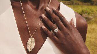 A campaign image from Brilliant Earth’s new jewelry collection with Jane Goodall. The jewelry retailer reported net sales fell 13 percent year-over-year in its recent third quarter. Brilliant Earth Jane Goodall jewelry