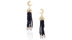 Mignon Faget Crescent Starry Night Tassel Earrings