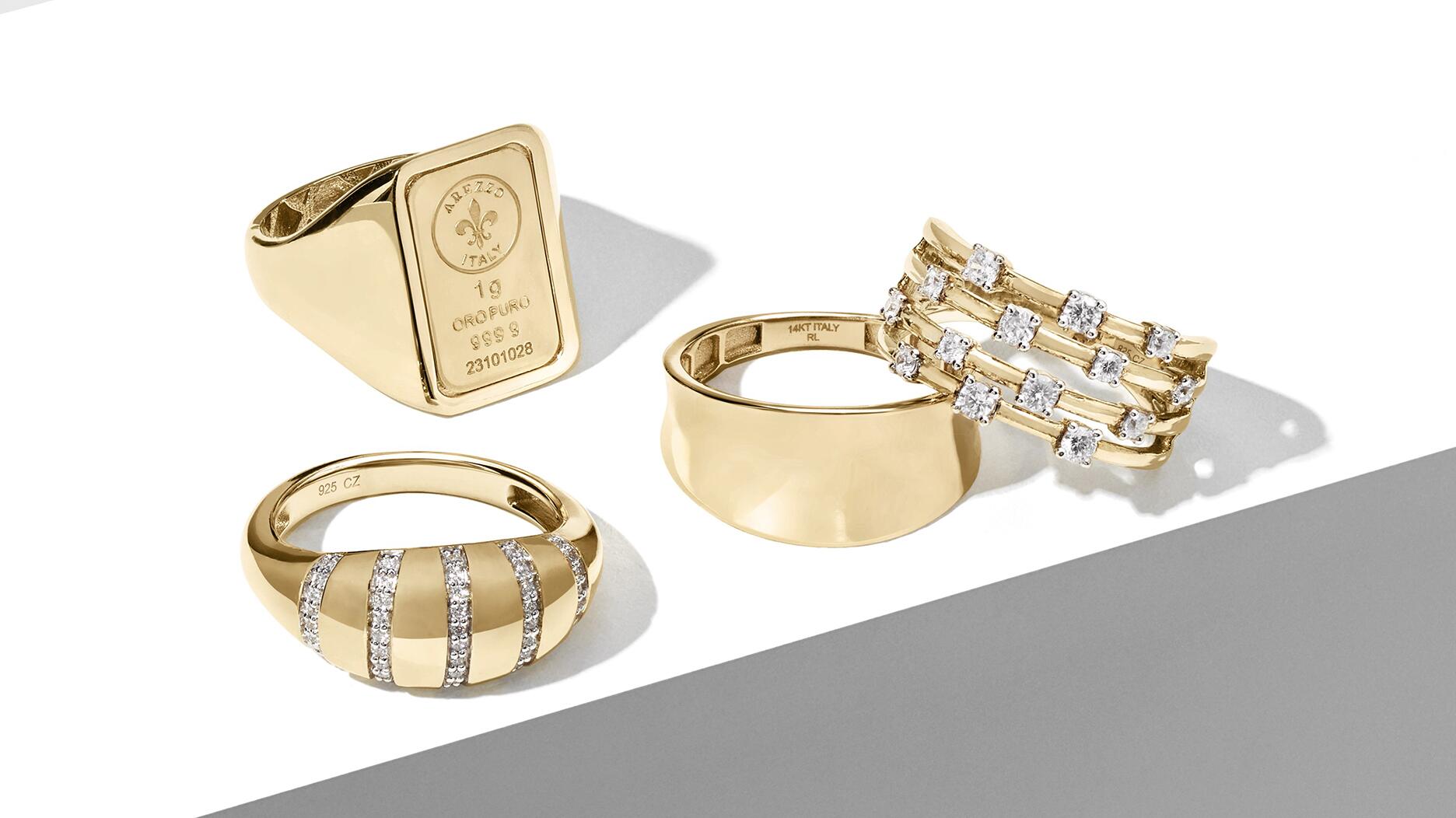 A selection of jewelry available at Signet Jewelers-owned banner Kay Jewelers. Signet Jewelers posted a 3 percent year-over-year decline in sales in its third quarter. Gold rings