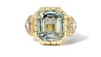 Retrouvai Green Sapphire and Diamond Heirloom Bezel Ring for Charity