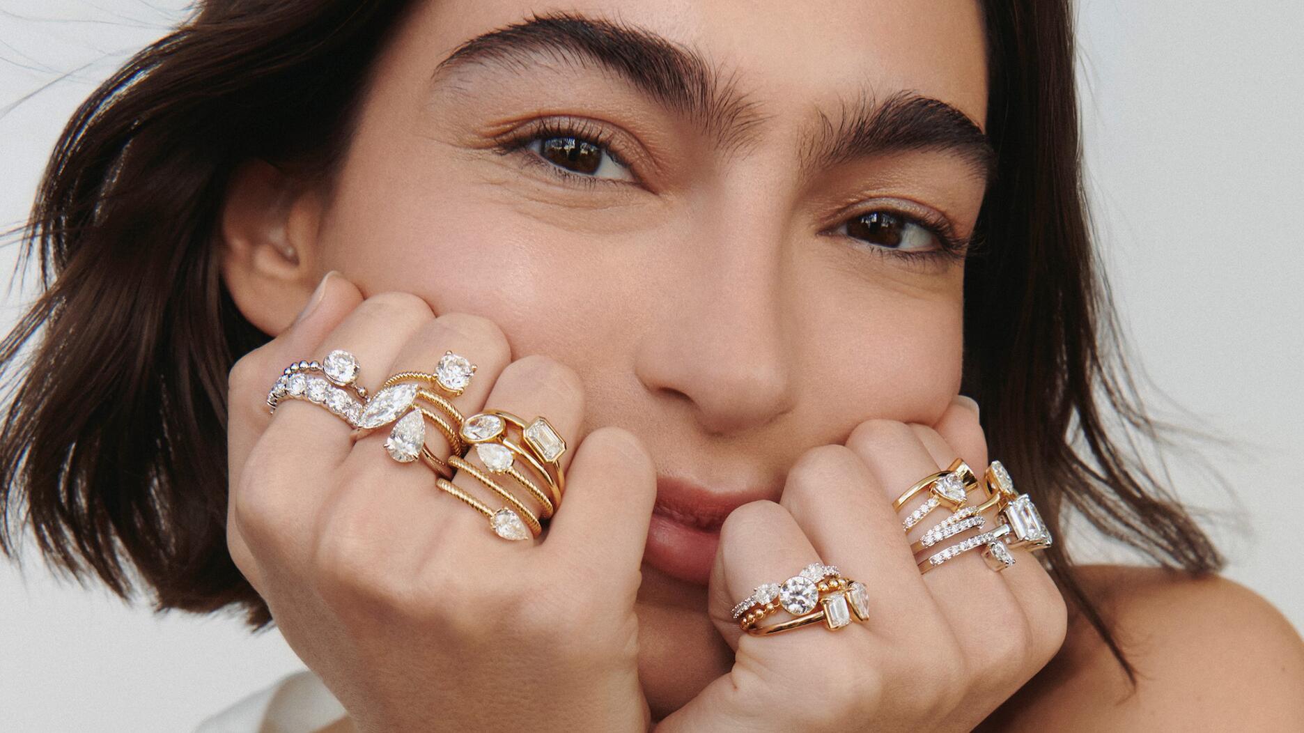 In late December, Effy launched “Promise by Effy,” a brand dedicated to lab-grown diamond jewelry. Pieces in the collection are a mix of fashion and engagement rings, as seen here. Rings in the Promise by Effy lab-grown diamond jewelry collection