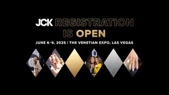 The theme for JCK Las Vegas 2025 is “Decades” as a celebration of jewelry and fashion styles from different eras throughout time, said Sarin Bachmann, group vice president for the RX Jewelry Portfolio. JCK open registration graphic