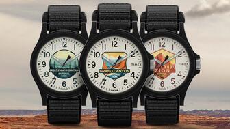 Timex’s new National Park Collection, a group of six outdoor watches celebrating green spaces from Maine to Wyoming, launched online today. Timex National Park Collection