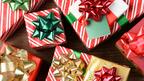 Holiday wrapped gift boxes