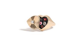 The “Sweet Life” ring by Mined + Found is made of 14-karat yellow gold with enamel and diamonds ($6,450). Consumers are expected to spend a record $27.5 billion on Valentine’s Day this year, according to the annual survey by the NRF and Prosper Insights & Analytics. Chocolate box ring by Mined + Found