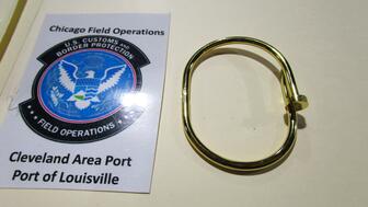 CBP agents in Louisville, Kentucky, were busy seizing shipments of counterfeit jewelry last month, the agency said. Officers nabbed 28 shipments of jewelry and watches designed to pass as pieces from brands including Rolex, Cartier, and Van Cleef & Arpels. Pictured is a counterfeit Cartier “Juste Un Clou” bracelet. (Photo courtesy of U.S. Customs & Border Protection) Counterfeit Cartier “Juste Un Clou” bracelet