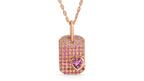 Azra Mehdi pink sapphire ombré heart dog tag necklace in 14-karat rose gold 