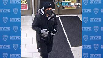 The suspect seen here attempted to steal $1.5 million worth of jewelry from a Macy’s store in Brooklyn, New York, but was thwarted by an employee. The thief is still at large and the New York Police Department is asking the public to help identify the suspect. (Image courtesy of the NYPD) Surveillance image of Macy’s jewelry thief