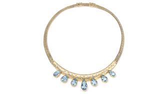 For Future Reference Vintage’s necklace circa 1940s is one of 18 Amanda’s Style File selects for aquamarine, the birthstone for March. It features aquamarines and diamonds set in 14-karat yellow gold ($14,380). For Future Reference Vintage 1940s Necklace