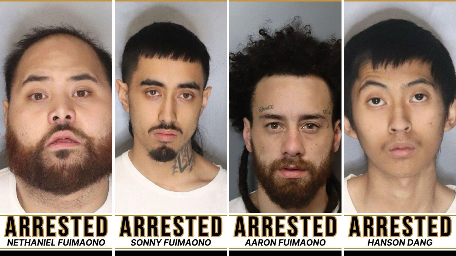 Brothers Nethaniel Fuimaono, Sonny Fuimaono, and Aaron Fuimaono, and a fourth man, Hanson Dang, have been arrested in connection with the fatal armed robbery of Kim Tin Jewelry in November 2024. Nethaniel Fuimaono, Sonny Fuimaono, Aaron Fuimaono, Hanson Dang mug shots