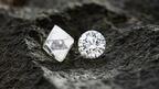A rough diamond and a polished diamond