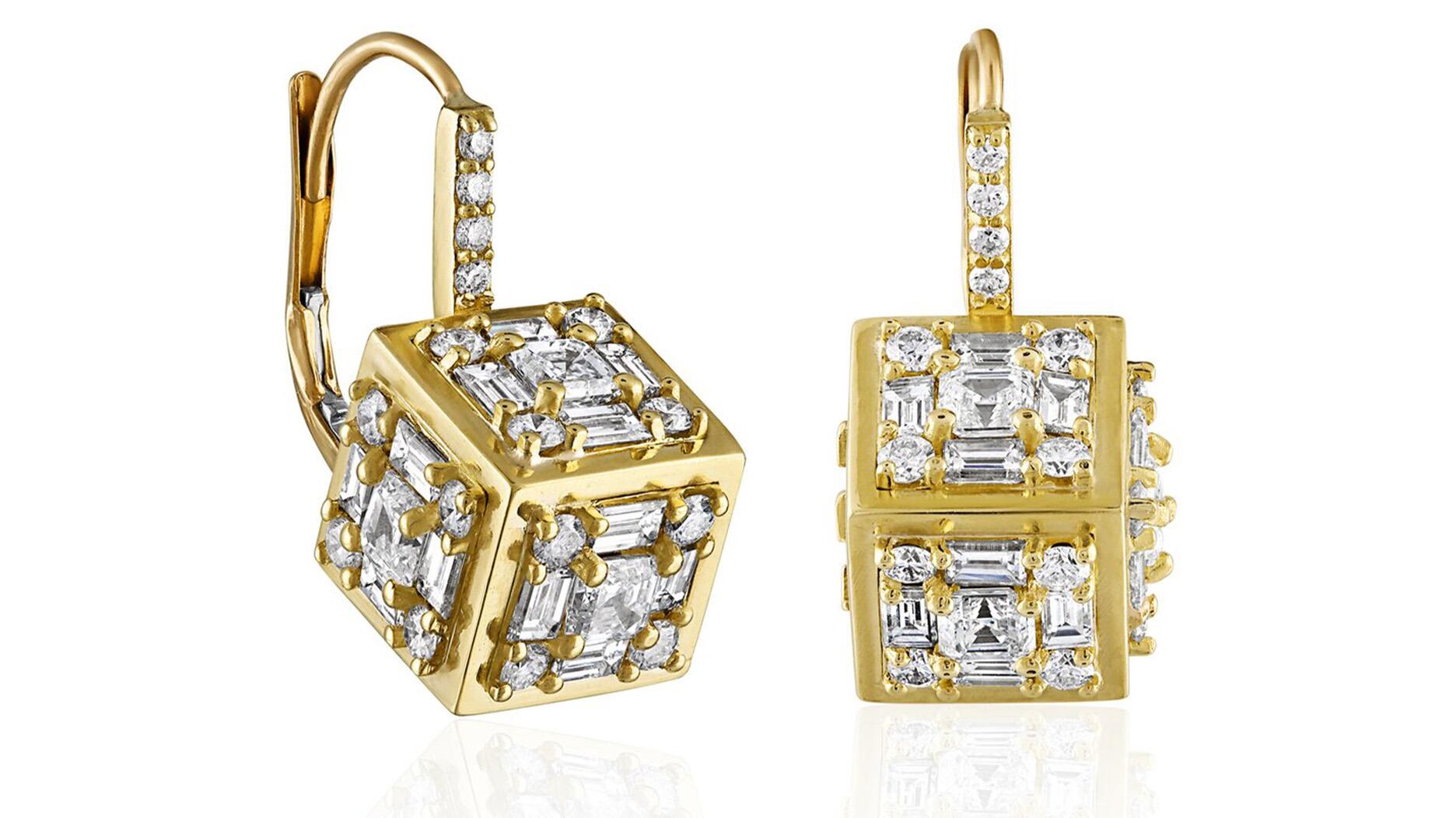 One of the 20 Amanda’s Style File selects for April’s birthstone is Mindi Mond’s “Clarity” three-dimensional diamond drop earrings set in 18-karat yellow gold ($24,000). Mindi Mond Clarity Earrings