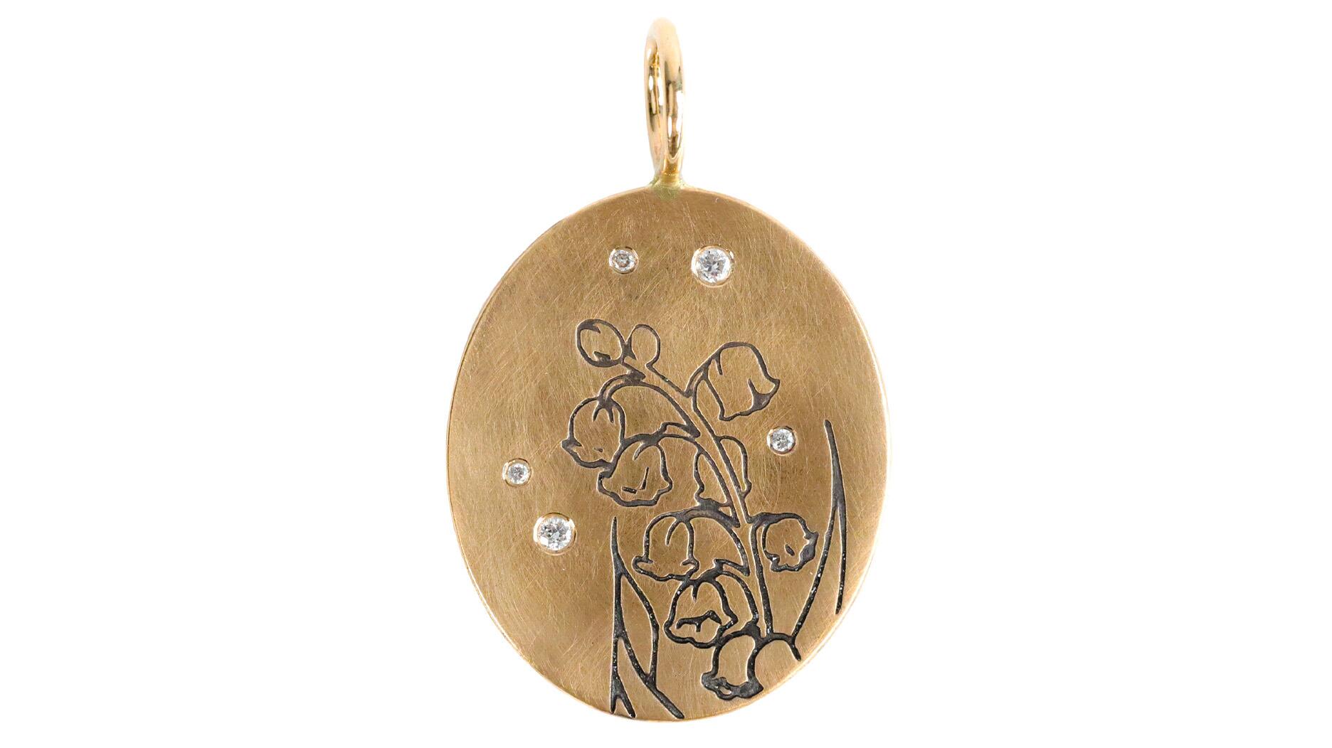Heather B. Moore Lily of the Valley Oval Charm
