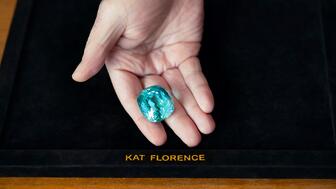 The “Kat Florence Lumina” is named for jewelry designer Kat Florence, who is married to Don Kogen, the gem hunter who found the original 830-carat rough crystal in Mozambique more than 20 years ago. The Kat Florence Lumina