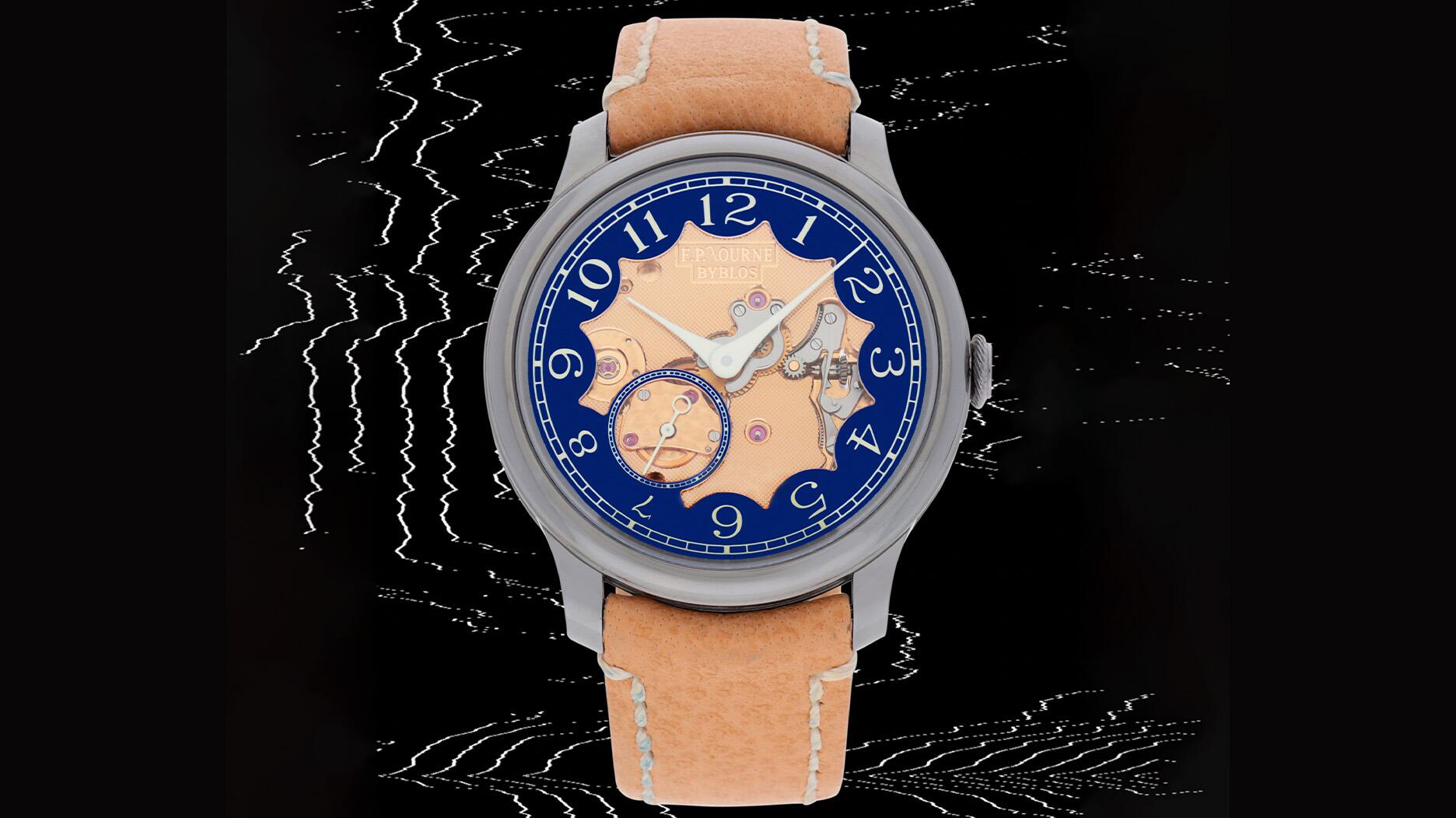 This F.P. Journe “Chronomètre Bleau Byblos” timepiece was the top lot in Sotheby’s “Area_51” watch auction. It sold for 203,200 CHF ($229,955), just above its highest pre-sale estimate of 200,000 CHF ($112,290 to $224,580). F.P. Journe Chronomètre Bleau Byblos Watch