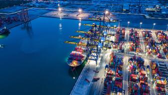 On Wednesday, President Donald Trump announced a 90-day pause on higher tariffs for all U.S. trading partners, except for China. The tax on goods entering the United States from China now stands at 125 percent. Stock image of shipping containers