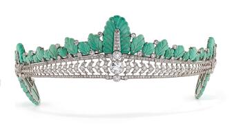 This turquoise and diamond tiara by Cartier, which belonged to American-born British politician Nancy Astor, is up for auction at Bonhams “London Jewels” sale next month. Nancy Astor Cartier turquoise and diamond tiara
