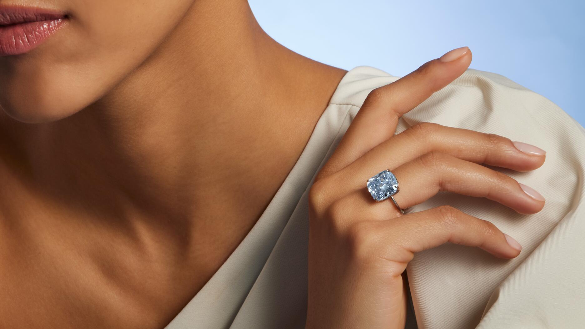 “The Mediterranean Blue,” a 10.03-carat cushion-cut fancy vivid blue diamond with VS2 clarity, is one of the most important blue diamonds to come to market in recent years, Sotheby’s said. A U.S. collector paid $21.5 million for the diamond at Sotheby’s Geneva jewelry auction Tuesday. The Mediterranean Blue diamond