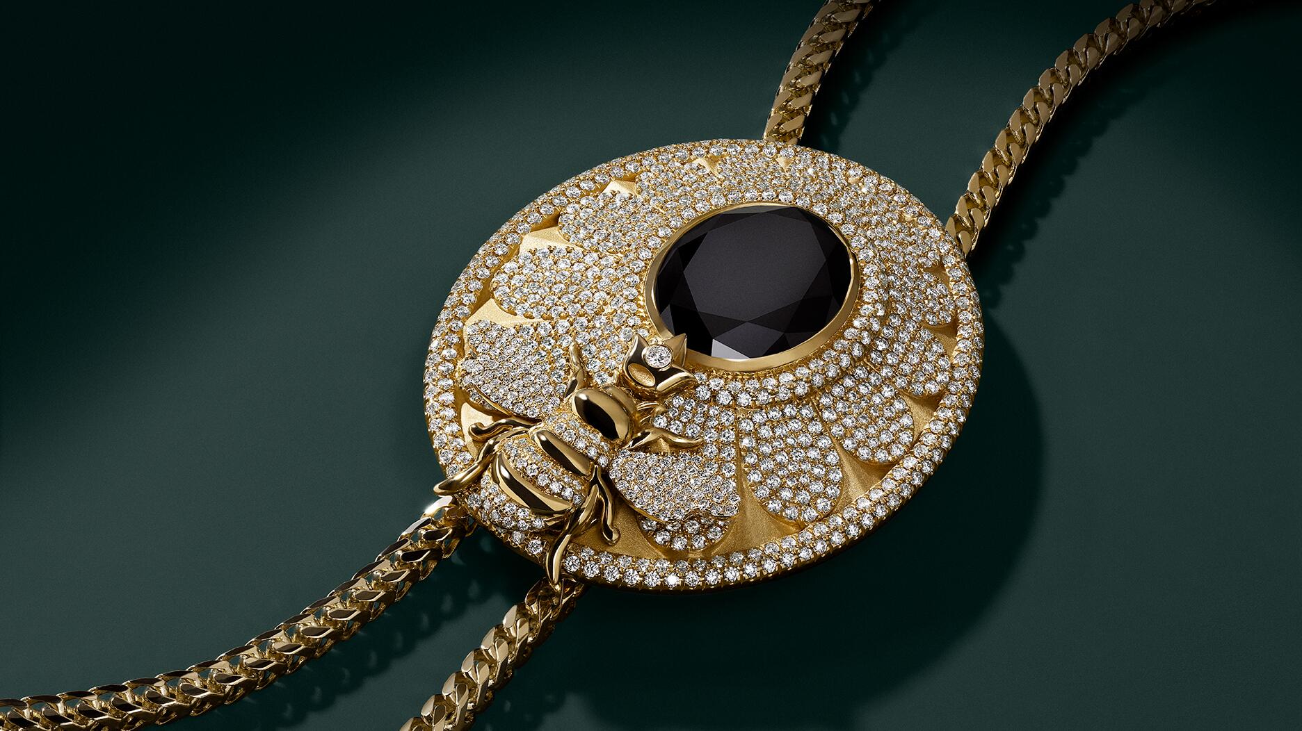 Brilliant Earth created this one-of-a-kind bolo tie necklace for Beyoncé to wear during her Cowboy Carter tour. Beyoncé bolo tie necklace