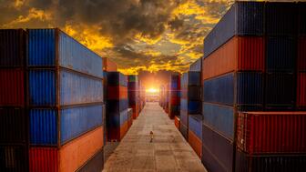 On Wednesday, a three-judge panel with the U.S. Court of International Trade (CIT) ruled that President Donald Trump overstepped his authority in imposing sweeping tariffs on almost every country in the world. The Trump administration appealed, and the appeals court has suspended CIT’s ruling for now. Stock image of shipping containers