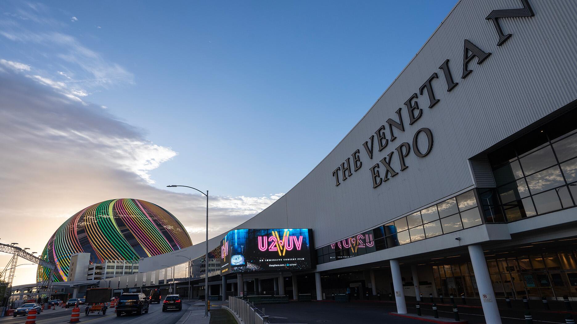 JCK Las Vegas returns to the Venetian this year from June 6 to 9, with the JCK Talks education sessions beginning June 5. Exterior of the Venetian and the Las Vegas Sphere