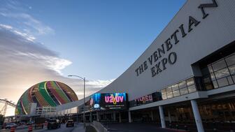 JCK Las Vegas returns to the Venetian this year from June 6 to 9, with the JCK Talks education sessions beginning June 5. Exterior of the Venetian and the Las Vegas Sphere
