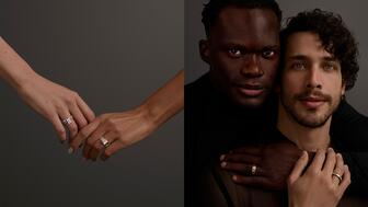 The wedding and commitment jewelry campaign celebrates LGBTQ+ couples through a visual narrative of two couples whose love stories have “the perfect ring.” (Image credit: Alain Simic) Greenwich Street Jewelers Your Love Has the Perfect Ring Campaign