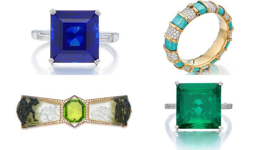 A selection of jewelry from Sotheby’s recent High Jewelry sale, held June 13 in New York. The sale garnered a total of $31.4 million. Selection of jewelry from Sotheby’s New York High Jewelry sale