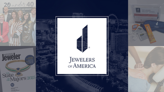 Jewelers of America logo with meetup, State of the Majors, giveaway and massages